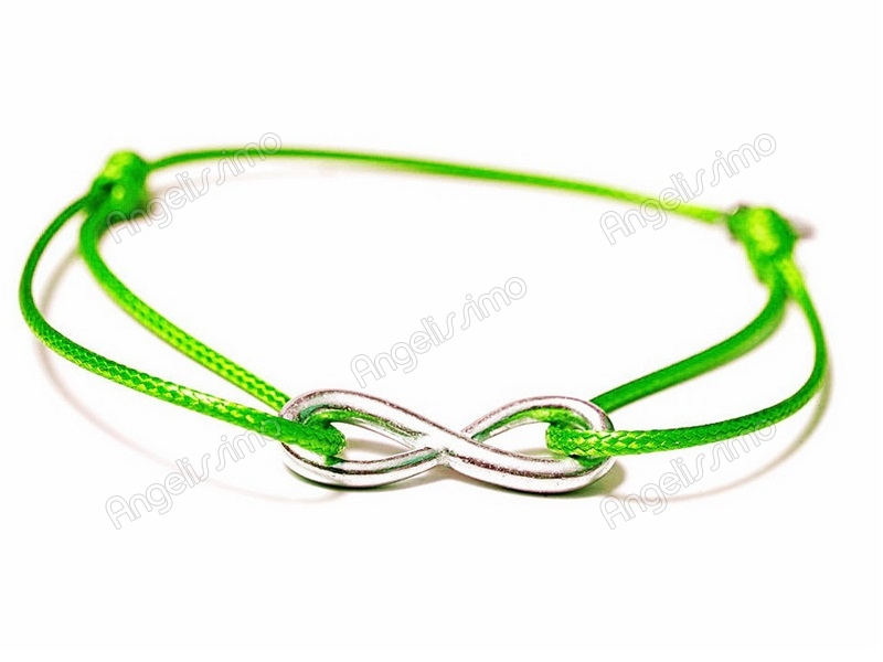  Веревочный браслет "Бесконечность" на зеленой нити от Amorem