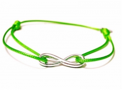 Веревочный браслет "Бесконечность" на зеленой нити от Amorem